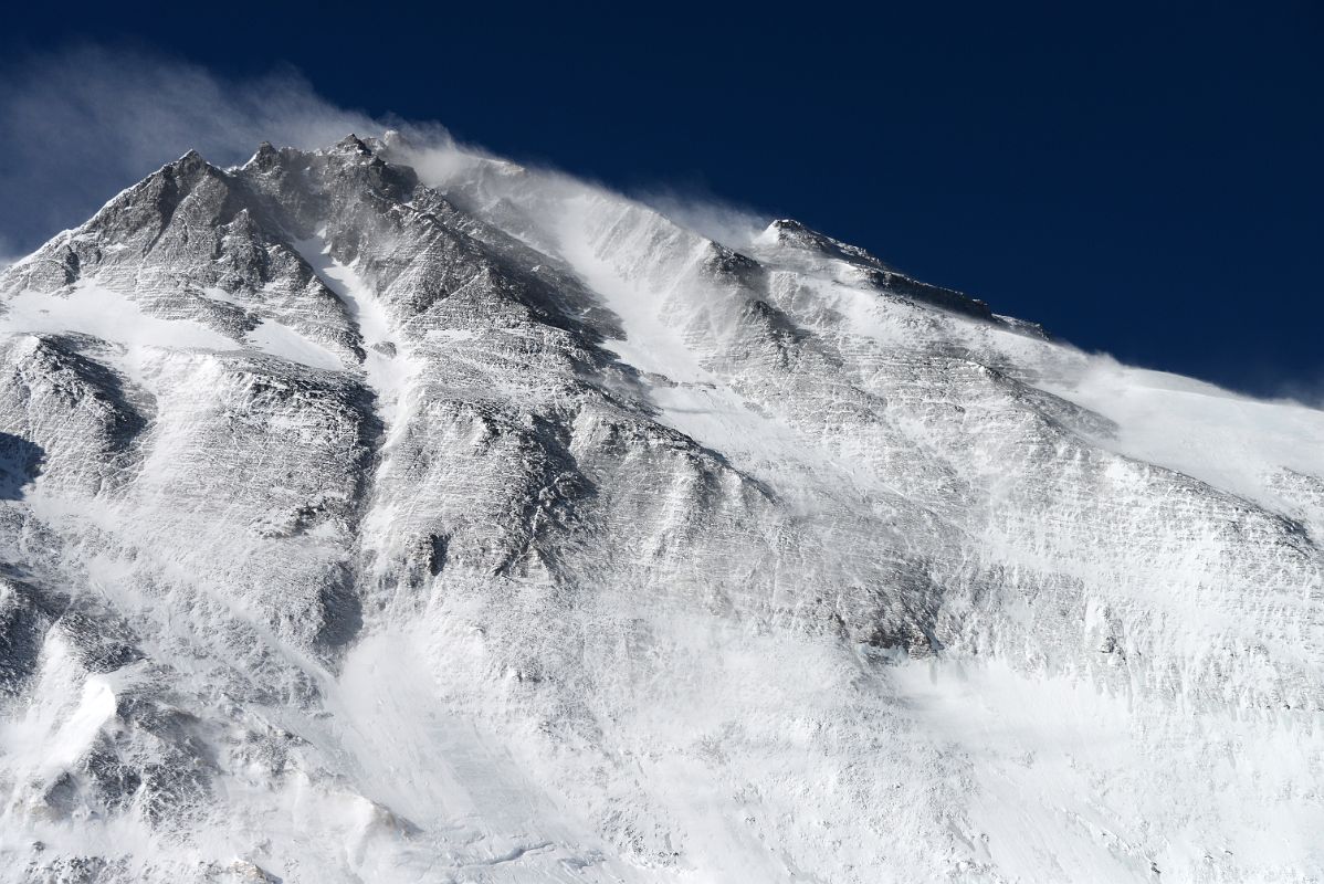 53 Wind Blows A Plume Of Snow Off The Pinnacles And Mount Everest North Face Morning From Mount Everest North Face Advanced Base Camp 6400m In Tibet